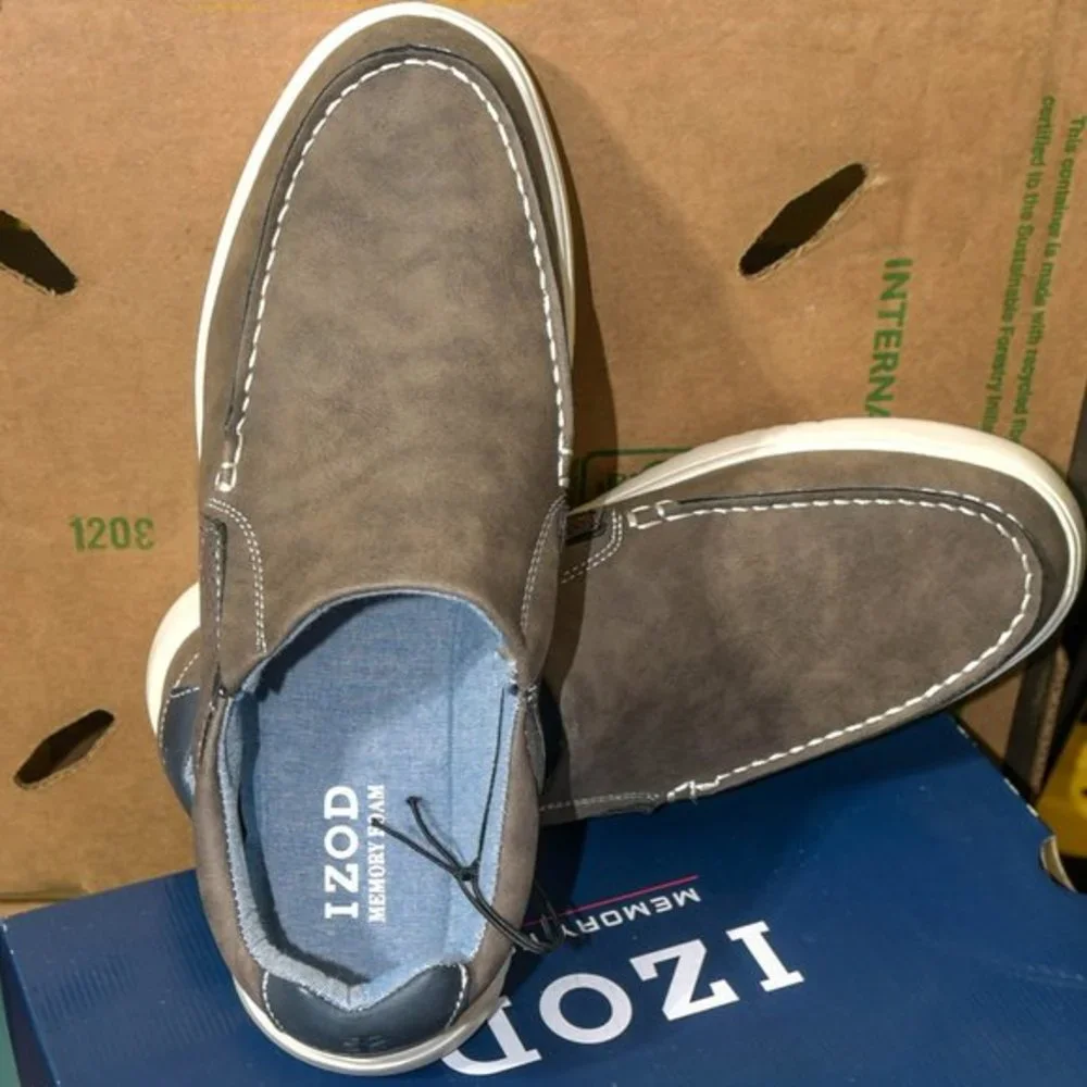 Izod Men's Slip On‎ Shoe Brown - Picture 2 of 4